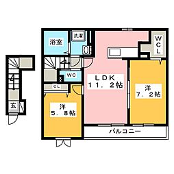 アイアゲート 2LDKの間取図画像