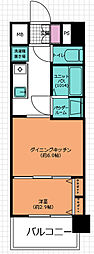 プレサンス尾張一宮ジュレア 1DKの間取図画像