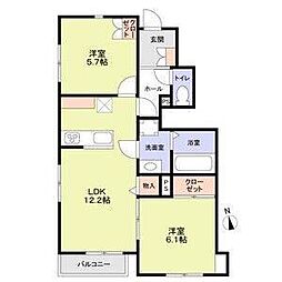 ステラ松降 2LDKの間取図画像