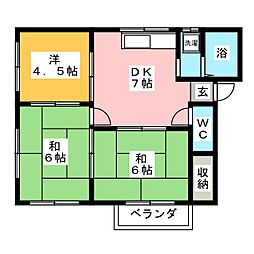 ヘルスコーポ3 3DKの間取図画像
