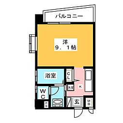 スクエア栄 ワンルームの間取図画像