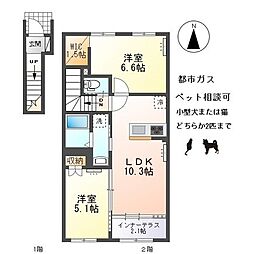 ドルチェ・ヴィータ 2LDKの間取図画像