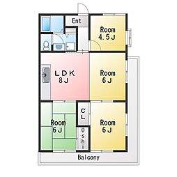 サンシティ日名 4LDKの間取図画像