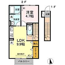 サニービレッジ　I  ｜ 愛知県岡崎市上里２丁目（賃貸アパート1LDK・2階・42.37㎡） その2