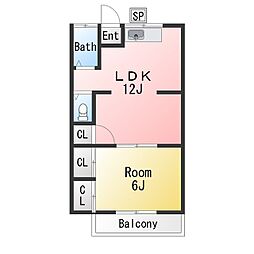 コーポ新栄 1LDKの間取図画像