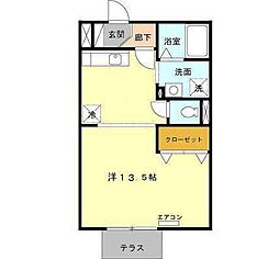 ベイカーストリート ワンルームの間取図画像