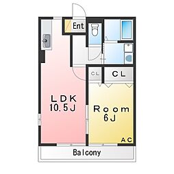 レトア鈴木 1LDKの間取図画像