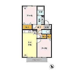 ラフィーネ 2DKの間取図画像