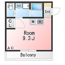 エクセレンス伊賀新 ワンルームの間取図画像