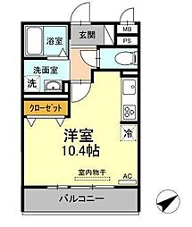 ジャルディーノ ワンルームの間取図画像