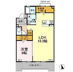 マンション英苑 1LDKの間取図画像