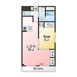 ロイヤルシバイチ 1LDKの間取図画像