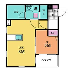 Ｓｉｒｉｕｓ 1階1LDKの間取り