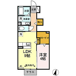 アクシスA 1LDKの間取図画像