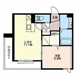 ブリッジアベニュー 1LDKの間取図画像