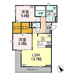 D-avance前田町二丁目 2LDKの間取図画像