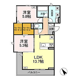 D-avance前田町二丁目 2LDKの間取図画像