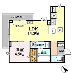 D-avance佐藤一丁目 1LDKの間取図画像
