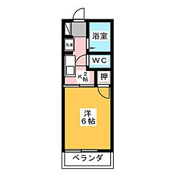 エスティーム西岩田 1Kの間取図画像