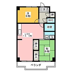 レジデンス羽田 2LDKの間取図画像