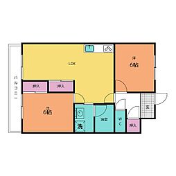 レジデンス羽田 2LDKの間取図画像