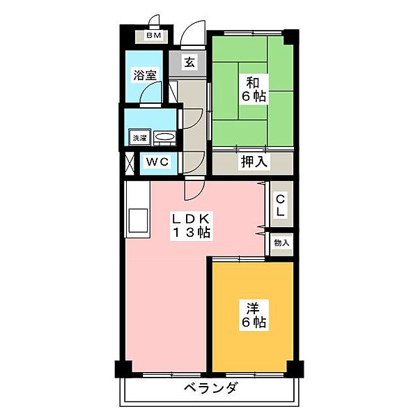 エクセル島崎 ｜愛知県一宮市島崎１丁目(賃貸マンション2LDK・3階・57.78㎡)の写真 その2