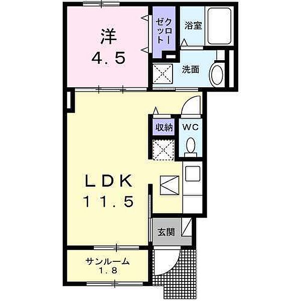 ペルソナ 102｜愛知県一宮市大和町妙興寺字於保越(賃貸アパート1LDK・1階・40.03㎡)の写真 その2