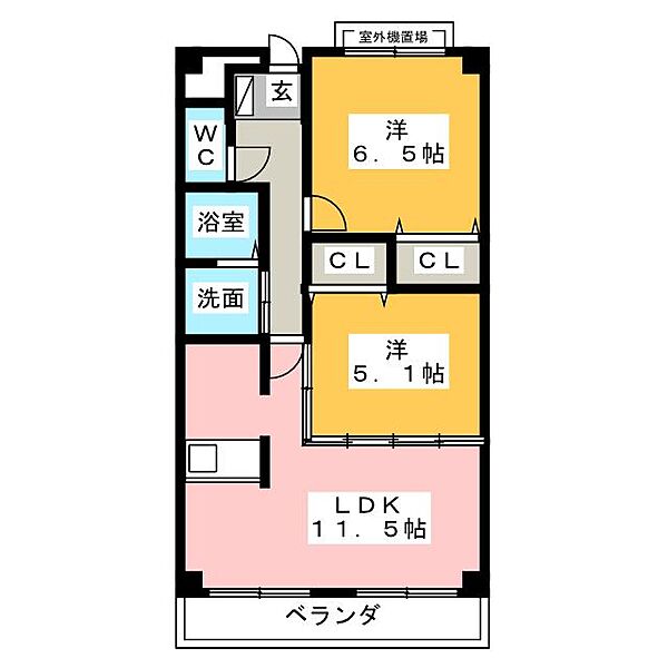 メゾン・ド・ソレイユ ｜愛知県一宮市丹陽町外崎字郷裏(賃貸マンション2LDK・6階・60.18㎡)の写真 その2