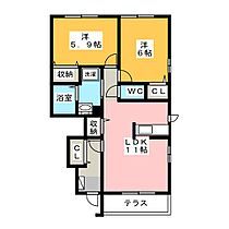 グランツ  ｜ 愛知県一宮市今伊勢町馬寄字御祭田（賃貸アパート2LDK・1階・55.37㎡） その2