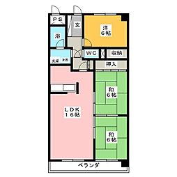 アルバインローズイッセイ 3LDKの間取図画像