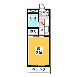 ベルトピア一宮2 1Kの間取図画像