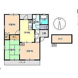 ヴィラパーク2 3DKの間取図画像