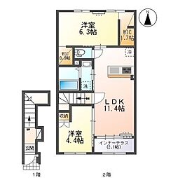ブルーシャトー 2LDKの間取図画像