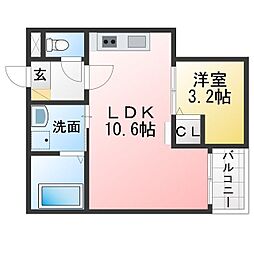 Jack hanaikeI 1LDKの間取図画像
