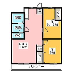 ラフォーレ 2LDKの間取図画像