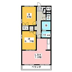 メゾン川口5 2LDKの間取図画像