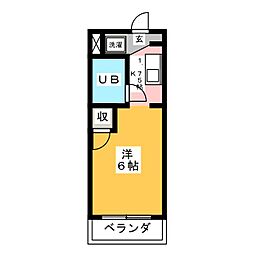 ハイツミヤケ ワンルームの間取図画像