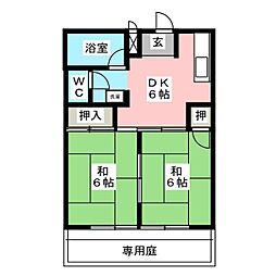 ハイツエステート2 2DKの間取図画像