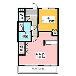 グランチェスタNORTH 1LDKの間取図画像