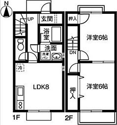 デュープレックス国王105A 2LDKの間取図画像