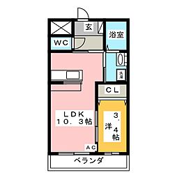 ラ・ペジブル 1LDKの間取図画像