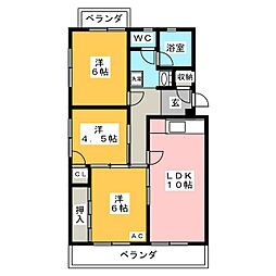 マンション武峰 3LDKの間取図画像