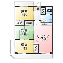 タウンコートくごさき 3LDKの間取図画像