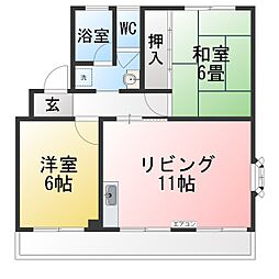 ハーモニー2 2LDKの間取図画像