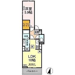 さくらハウス岡崎駅前 1LDKの間取図画像