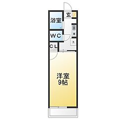 コーポあかつき 1Kの間取図画像