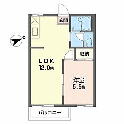 ストークス藤挟 1LDKの間取図画像