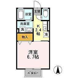 ヴィブレ・S 1Kの間取図画像