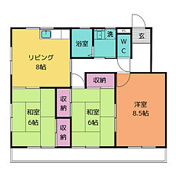 本多マンション駅西 3LDKの間取図画像