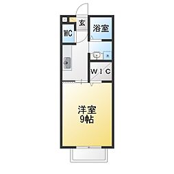 三島ヒルズ 1Kの間取図画像